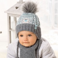 Detské čiapky - zimné - chlapčenské so šálom - model - 1/821